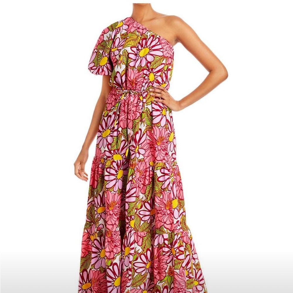 NWT S/W/F One Shoulder Puff Sleeve Maxi Dress